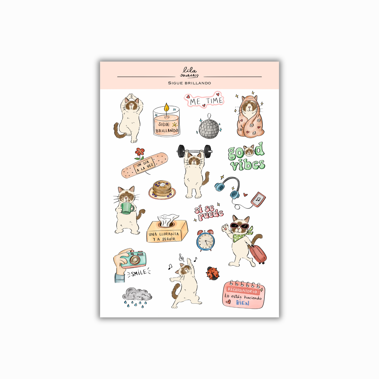 Lámina de stickers – SIGUE BRILLANDO