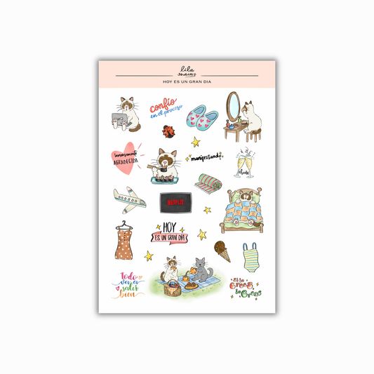 Lámina de stickers – HOY ES UN GRAN DÍA