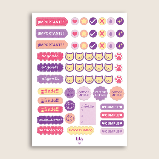 Lámina de stickers - ORGANIZACIÓN 3